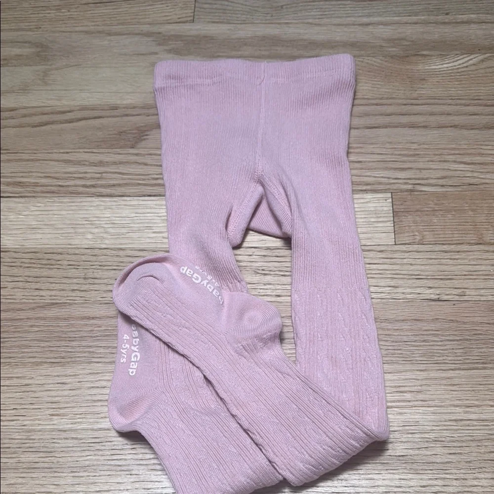 Baby Gap Tights Bear Face Bottom Pink